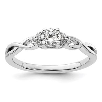 Diamond2Deal 10k White Gold Lab Grown Diamond Engagement Ring 0.33Ct Clarity- VS Color- G-H