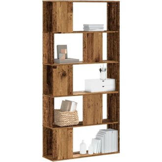 vidaXL Vidaxl - Libreria 5 Ripiani Legno Vecchio 80,5x23,5x162,5cm Multistrato