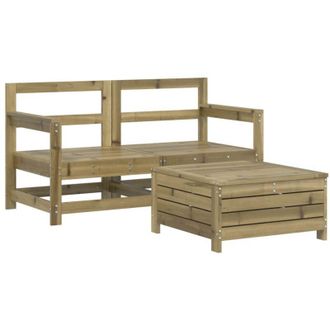 vidaXL Juego De Sof&aacute;s De Jard&iacute;n 3 Piezas Madera De Pino Impregnada Vidaxl