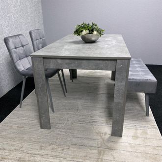 Kosy Koala Grey Wooden Dining Table Set with 2 Grey Chairs & 1 Bench
