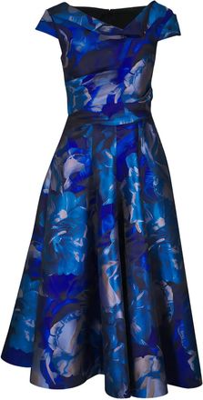 Talbot Runhof Abito a fiori - Blu