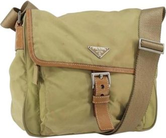 Prada Pre-owned Vintage Nylon Cross Body Tas - Dames - Vintage Schoudertas - Beige - ONE Size - Nylon - Vintage