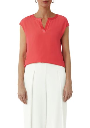 Comma T-Shirt COMMA, Damen, Gr. 34, light lobster, Single Jersey, Obermaterial: 93% Viskose, 7% Elasthan. Futter: 93% Viskose, 7% Elasthan, unifarben, regul