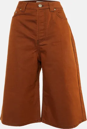 Ganni Ganni Brown Denim Knee Length Shorts