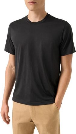 Eton Silk & Cotton T-Shirt in Dark Grey at Nordstrom, Size Xx-Large