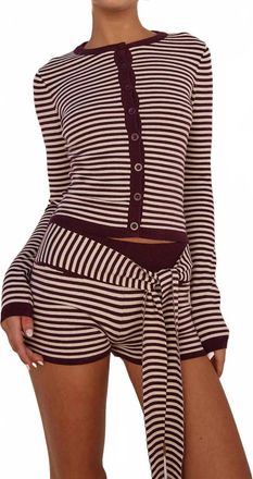 Seven Wonders Mischief Striped Top In Wine