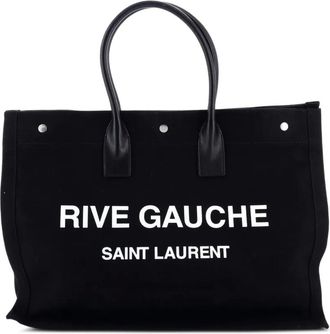 Saint Laurent Rive Gauche Shopper Canvas Large tote bag - Zwart
