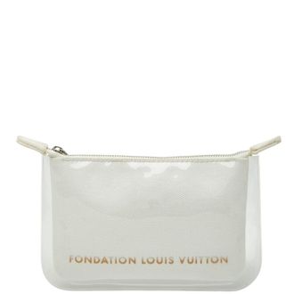 Louis Vuitton White Cotton Pvc Pouch (Pre-Owned)