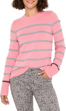 Nic+Zoe Go to Stripe Cotton Sweater in Pink Multi at Nordstrom Rack, Size X-Small