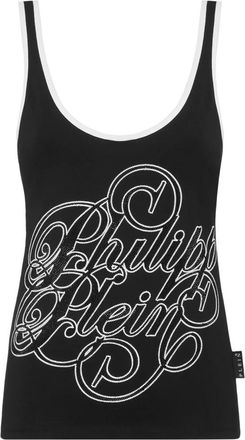 Philipp Plein Signature Tank Top - Dames - Tops zonder mouwen - Zwart - L - Katoen - Tops