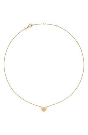 Tory Burch Forget Me Not Heart Pendant Necklace in Tory Gold at Nordstrom