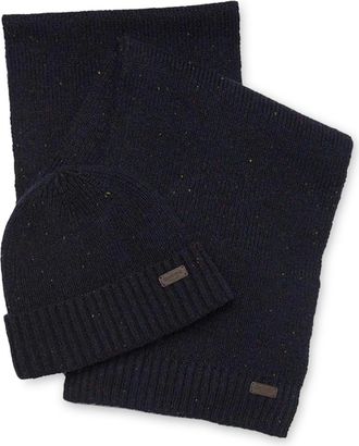 Barbour Carlton Fleck Scarf And Cap Gift Set