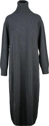 Fabiana Filippi Long Wool Silk Cashmere Dress - Grey