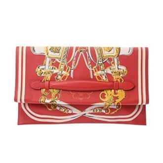 Herm&egrave;s Rouge Casaque Swift Leather Clutch Bag (Pre-Owned)