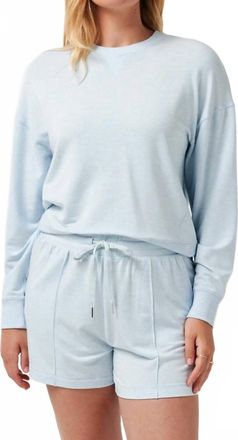 Travis Mathew Cloud Terry Crew Sweatshirt In Heather Baby Blue
