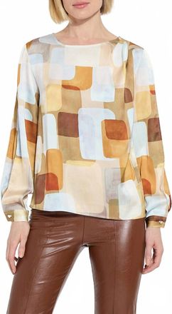 Lyss&eacute; Marie Long Sleeve Blouse In Organic Blocks