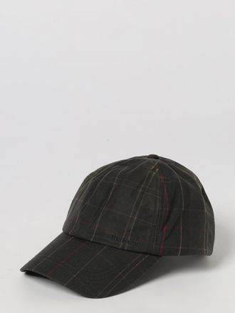 Barbour Waxed Cotton Baseball Cap with Tartan Lining
