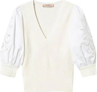 Twin-Set Maglione con maniche a palloncino - Toni neutri