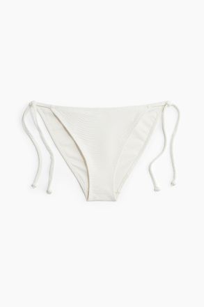 H&M Tie-Tanga Bikinihose - Cremefarben