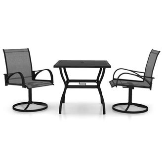 Berkfield Home 3 Piece Garden Dining Set Textilene & Steel in Grey