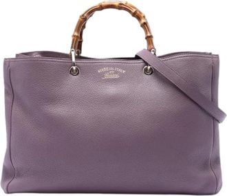 Gucci Pre-owned Satchel - Dames - Vintage Shopper - Paars - ONE Size - Leer - Vintage