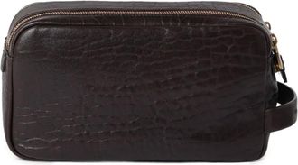 Brunello Cucinelli Leren toilettas - Bruin