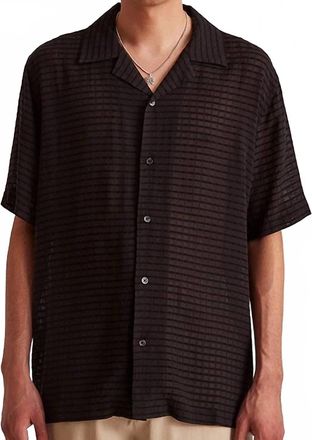 Saturdays Surf NYC Canty Sheer Check Short Sleeve Shirt In Black