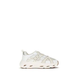 Pinko Sneakers, female, White, Size: 10 US Chunky Pink Sneakers with Mesh Inserts