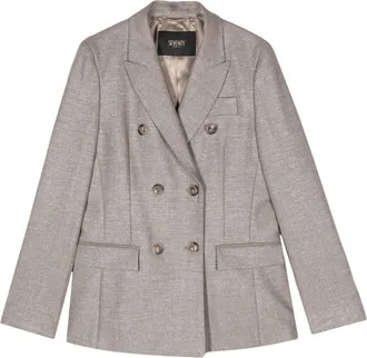 Seventy lam&eacute; blazer - women - Viscose/Virgin Wool/Elastane/Polyamide/Viscose - 46 - Neutrals