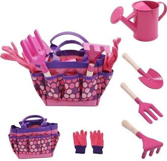 OEM Set Attrezzi Da Giardinaggio Per, Set Attrezzi Da Giardino 6 Pezzi Per, Guanti Da Giardinaggio, Pala, Rastrello, Cazzuola (rosa)