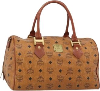 MCM Pre-owned Boston Bag - Dames - Vintage Handtas - Bruin - ONE Size - Leer - Vintage