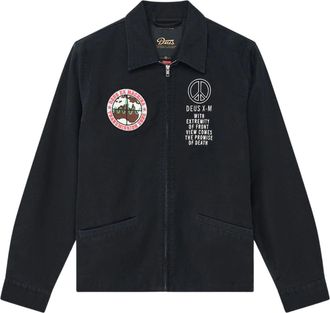 Deus Black Fugazi Embroidered Cotton Sateen Souvenir Jacket