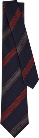 Ferragamo jacquard striped-pattern tie - Blauw