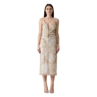 Ermanno Scervino Midi Slip Dress - Dames - Casual kleedjes - Veelkleurig - XS - Polyester - Kleedjes