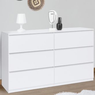 IDMarket Tomi Arc&oacute;n Xxl 6 Cajones 140 Cm Madera Blanco
