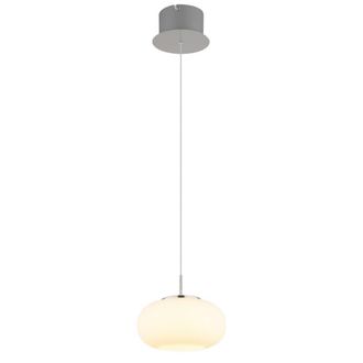 Netlighting Quintara Dome Pendant Nickel Matt Opal Glass Shade LED 3000K in Grey