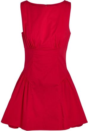 Staud Gwen Stretch-cotton Poplin Mini Dress - Red - 8 (UK12 / M)