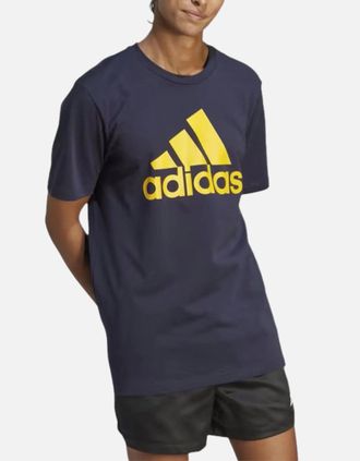 adidas Mens ADIDAS Mens T Shirts Short Sleeve Summer Printed Crew Neck Top Casual Cotton Tee - Navy - Size: 38