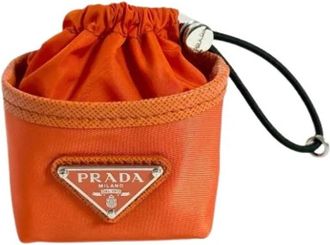 Prada Pre-owned Nylon Sleutelhanger - unisex - Vintage Mini Tas - Oranje - ONE Size - Nylon - Vintage