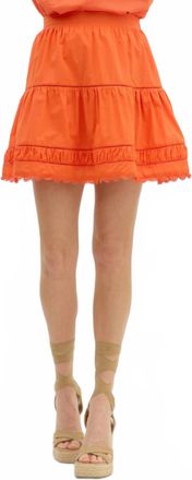 Entro Accented Ruffled Mini Skirt In Orange