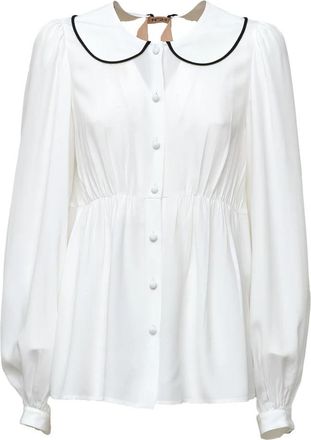 N&deg;21 Blouse met overhemdkraag - Dames - Blouses - Wit - XS - Overhemden