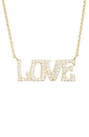 Argento Vivo Pavé Love Pendant Necklace in Gold at Nordstrom Rack