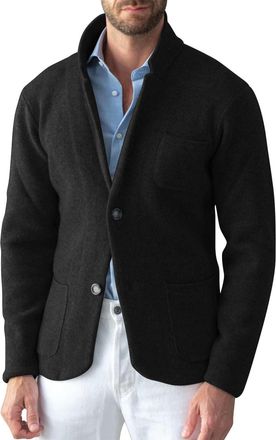 Generic Mens Casual Wool Blazer - Slim Fit Lightweight Single-Breasted Coat - Stylish Grey Cardigan Style Jacket - Soft Comfortable Mens Office Wear Blazer - 
