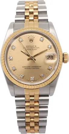 Rolex Pre-owned Rolex Datejust Automatic Chronometer Diamond Champagne Dial Unisex Watch 68273 CDJ