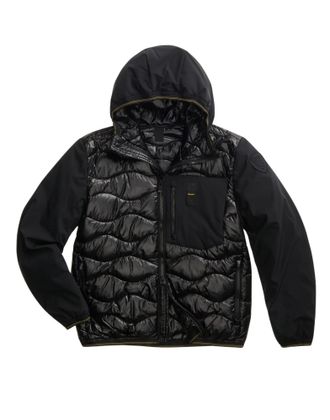 Blauer Black Albert Wave-Quilted Nylon Neoprene Down Jacket
