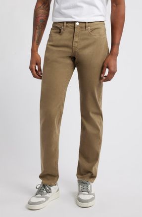 Frame Denim LHomme Slim Fit Five-Pocket Twill Pants in Dark Tan at Nordstrom, Size 31