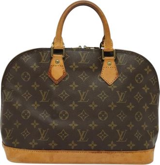 Louis Vuitton Alma Black Leather Handbag (Pre-Owned)