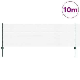 Berkfield Home Green Welded Wire Fence with 5 U Posts Green 0.8x10 m Steel