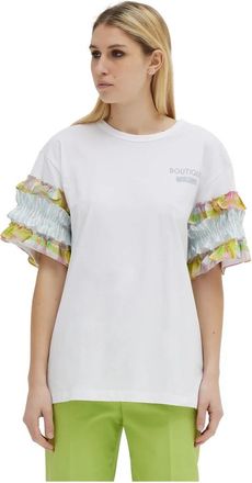 Moschino Katoenen T-shirt met Rouges - Dames - T-shirts - Wit - S - Katoen - Tops