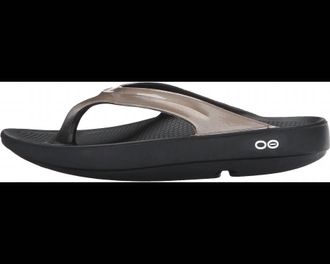 Oofos Womens Oolala Luxe Sandal In Black/latte
